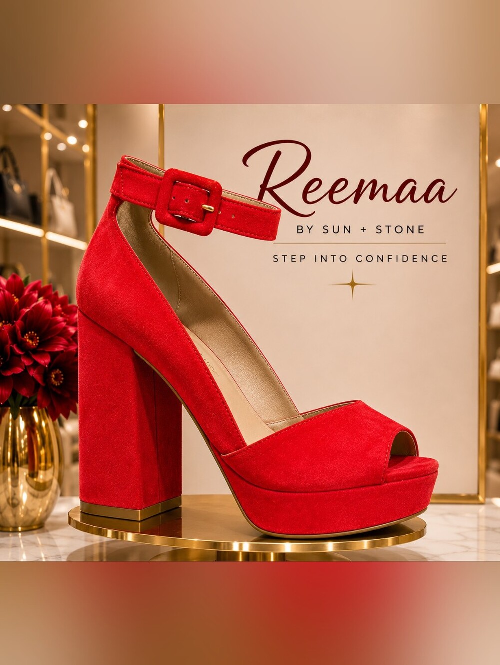 Sun + Stone “Reemaaf” Red Platform Heels – Size 8.5 – New in Box